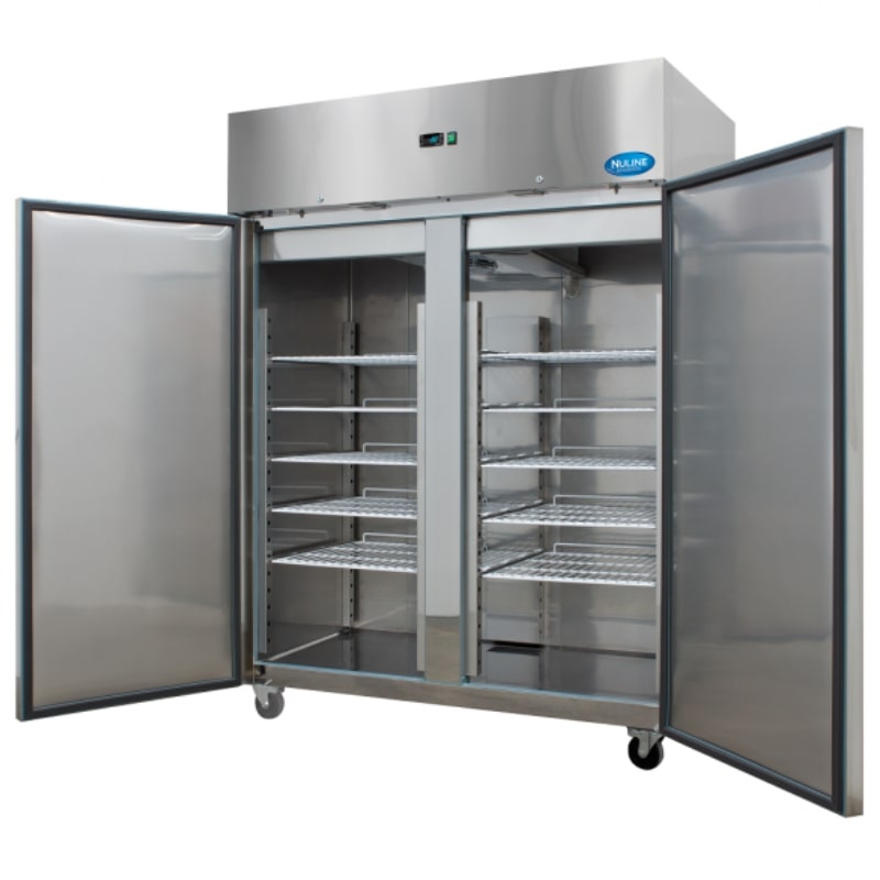 Nuline MF140TN Laboratory Fridge Solid Door Two Open Angle Left Front