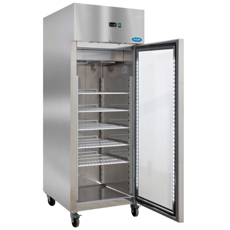 Nuline MF70TNG Laboratory Fridge Glass Door Open Angled Right View