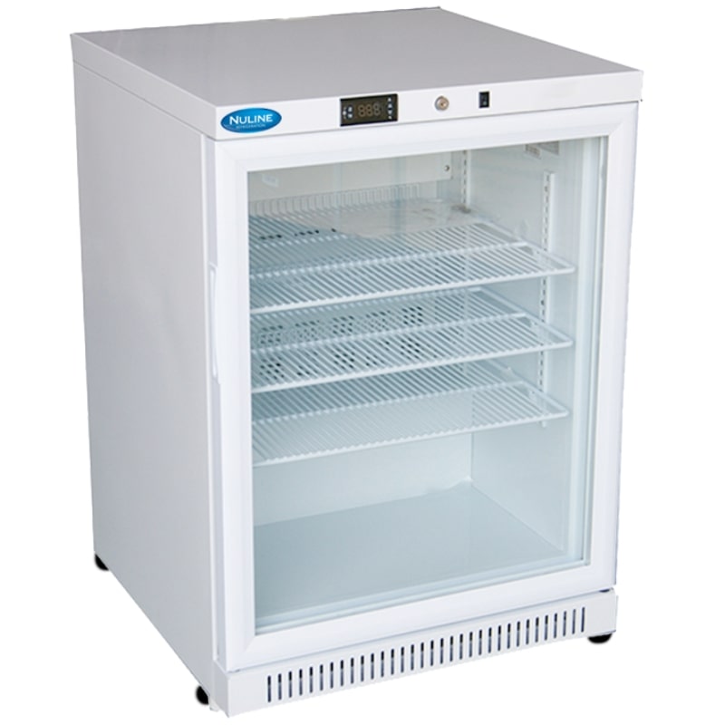 Nuline ML125GP Vaccine Refrigerator Glass Door Closed Angled Right Front View
