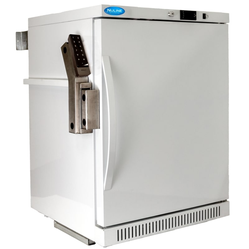 Nuline ML125 Schedule 8 Drug Refrigerator Solid Door Closed Angled Right Front View