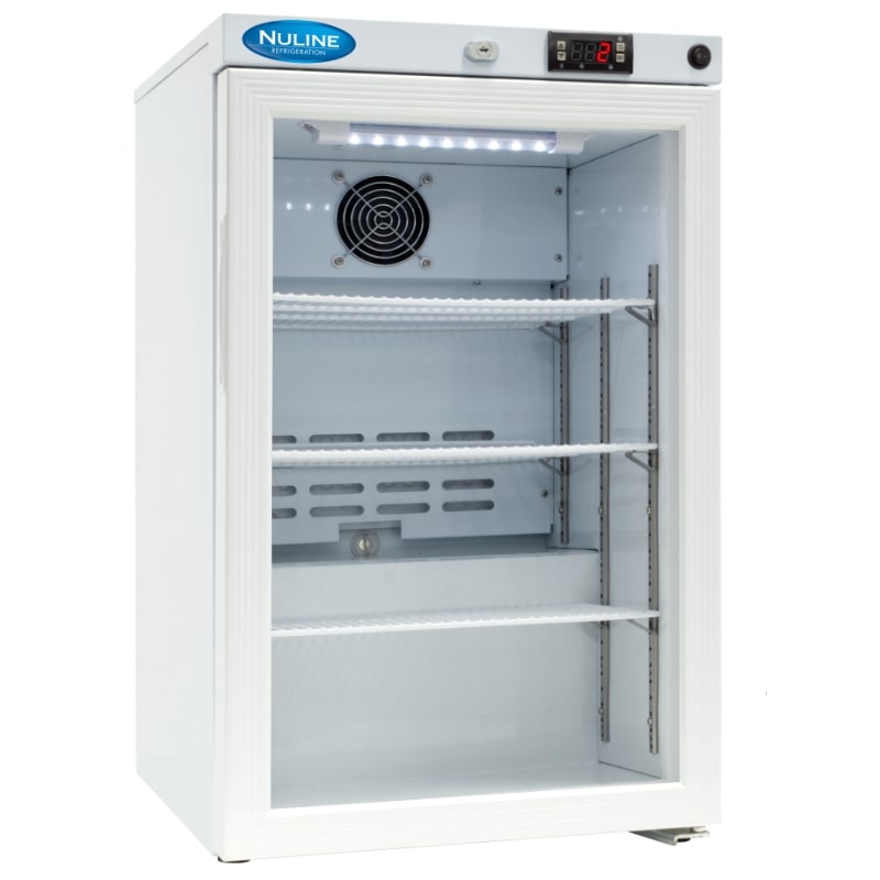 Nuline MLB59 Breast Milk Refrigerator Glass Door Closed Angled Right Front View