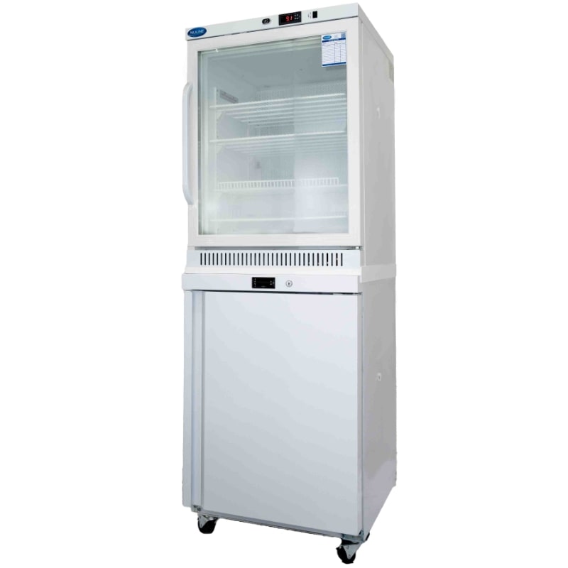 Nuline MLSHF400-2T Static Combination Fridge - Freezer Angled Left Front Closed View 2