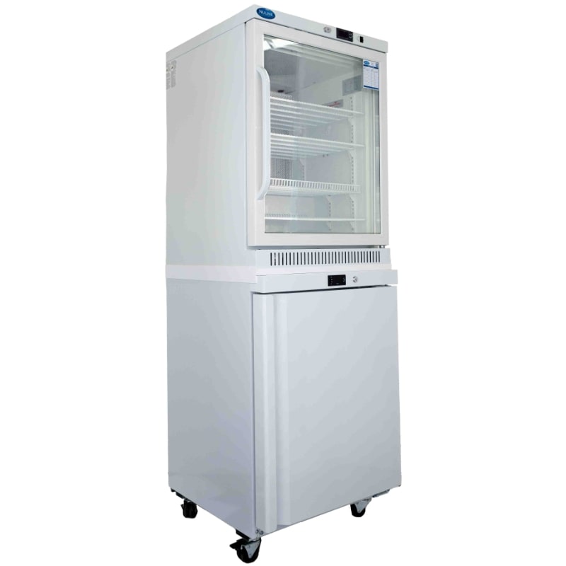 Nuline MLSHF400-2T Static Combination Fridge - Freezer Angled Right Front Closed View