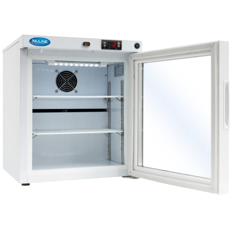 Nuline MLi29 Refrigerator Incubator Glass Door Open Angled Right Front View