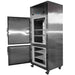 Nuline NDT700 Refrigerator & Freezer Solid Doors Open Angled Right View