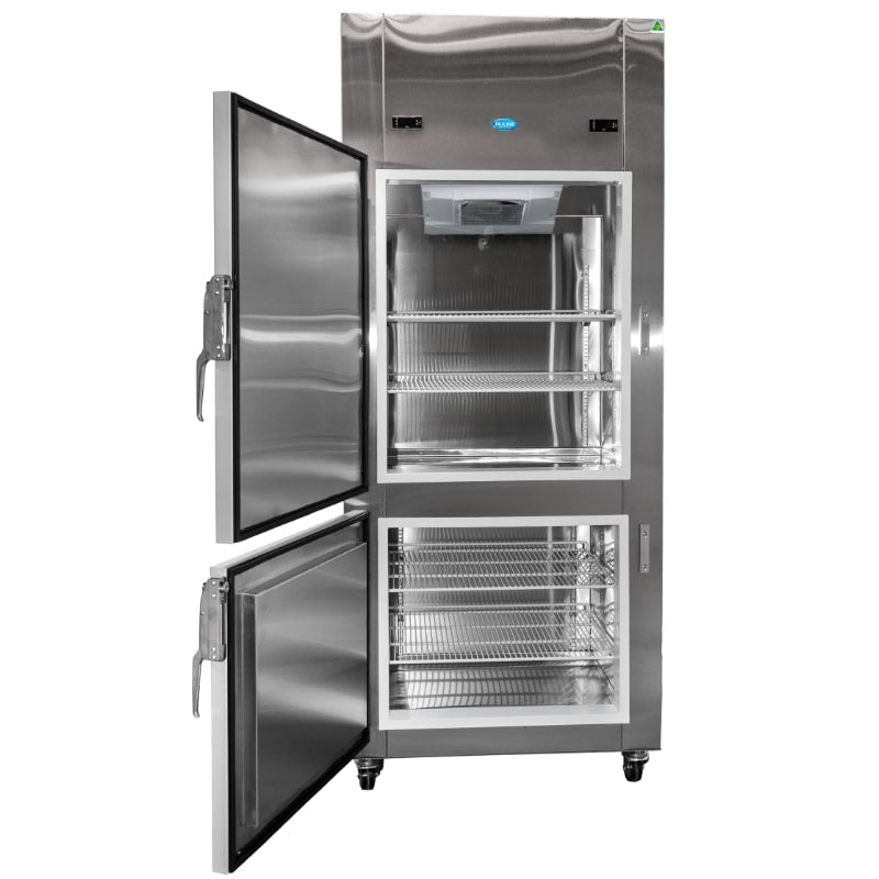 Nuline NDTB700 Breast Milk Combination Fridge & Freezer Solid Door Front Open View