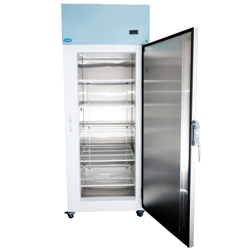 Nuline NHFTS600 Top Mounted Spark Safe Freezer Solid Door Open Front View