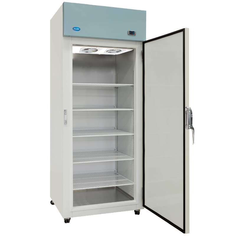 Nuline NHRT Series Heavy Duty Breast Milk Refrigerator Solid Door Opened Angled Right Front View