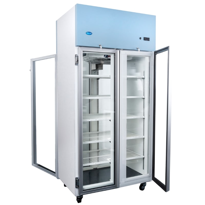 Nuline NLM1000-4 Passthrough Lab Fridge Open Angled View