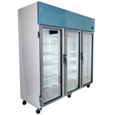 Nuline NLM1614-3 Laboratory Refrigerator Glass Door Closed Angled View