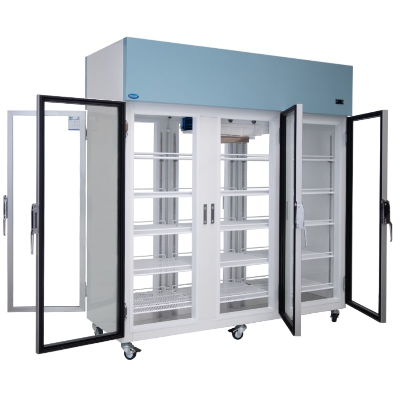 Nuline NLM1614-6 Passthrough Lab Fridge Open Angled Right View