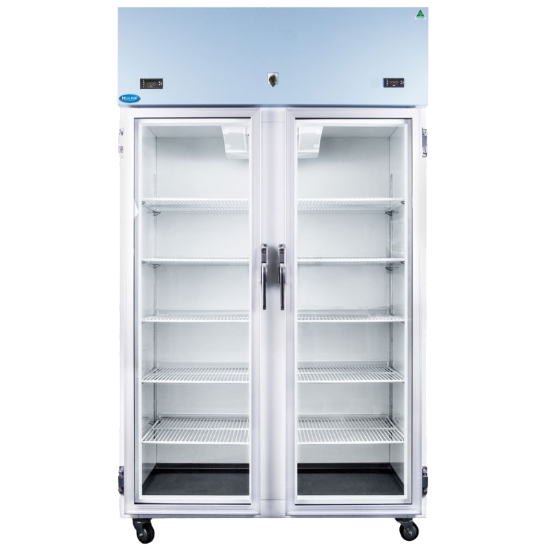 Nuline NLMDR1000 Dual Lab Fridge Glass Front Closed