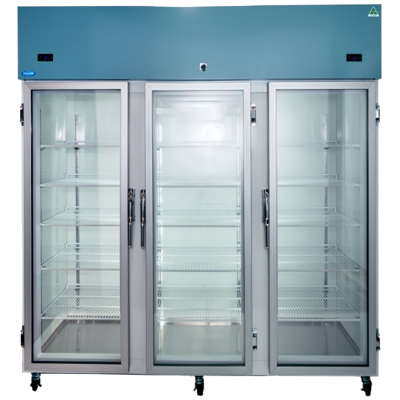 Nuline NLMDR1614 Dual Lab Fridge Glass Front Closed