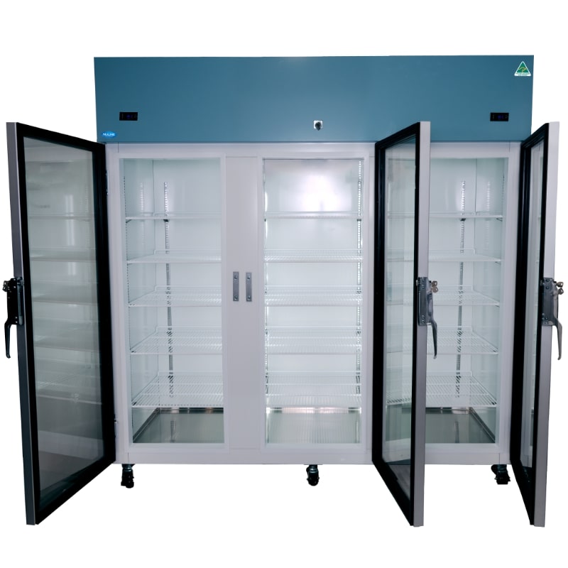 Nuline NLMDR1614 Dual Lab Fridge Glass Open Front
