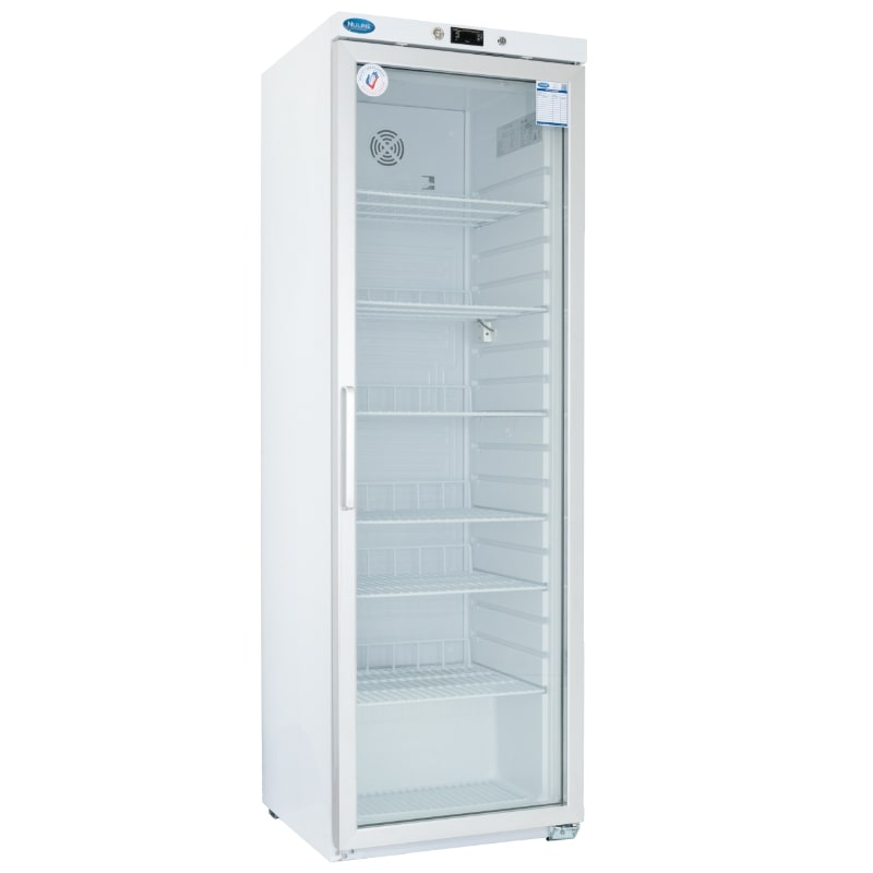 Nuline PR350 Pharmacy Refrigerator Glass Door Closed Angled Right View
