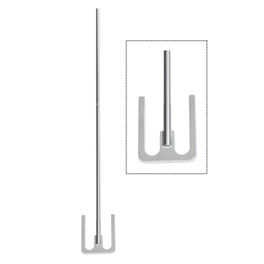 Ohaus Achiever 5000 Series 40x0.7cm Stirrer Shaft Standing Upright with Anchor Blade and Close Up Blade View to Right - Front View