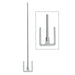 Ohaus Achiever 5000 Series 40x0.7cm Stirrer Shaft Standing Upright with Anchor Blade and Close Up Blade View to Right - Front View