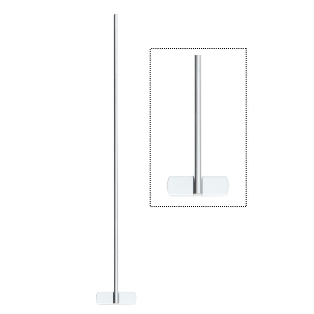 Ohaus Achiever 5000 Series 40x0.7cm Stirrer Shaft Standing Upright with Fixed Blade and Close Up Blade View to Right - Front View
