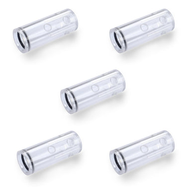 Ohaus Electrode Protection Cap 5 Pack Sitting on Flat Surface Angled Left Top Front View