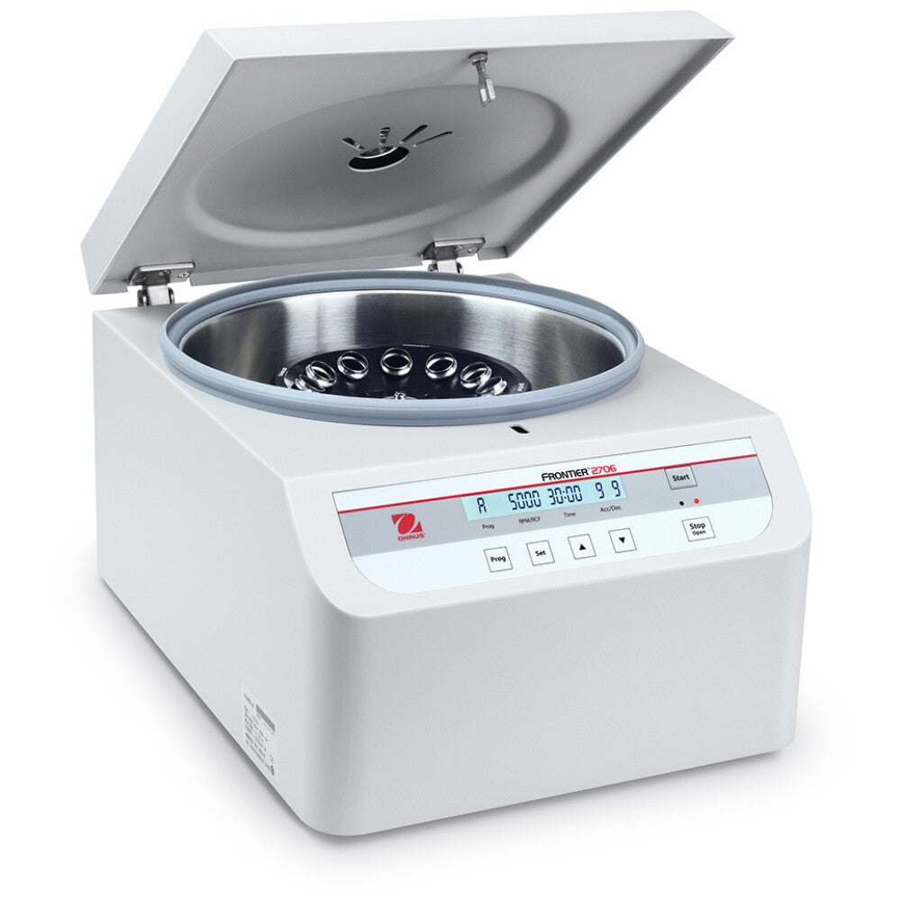 Ohaus Frontier 2000 Series FC2706 Micro Centrifuge Open Lid Angled Right Front View