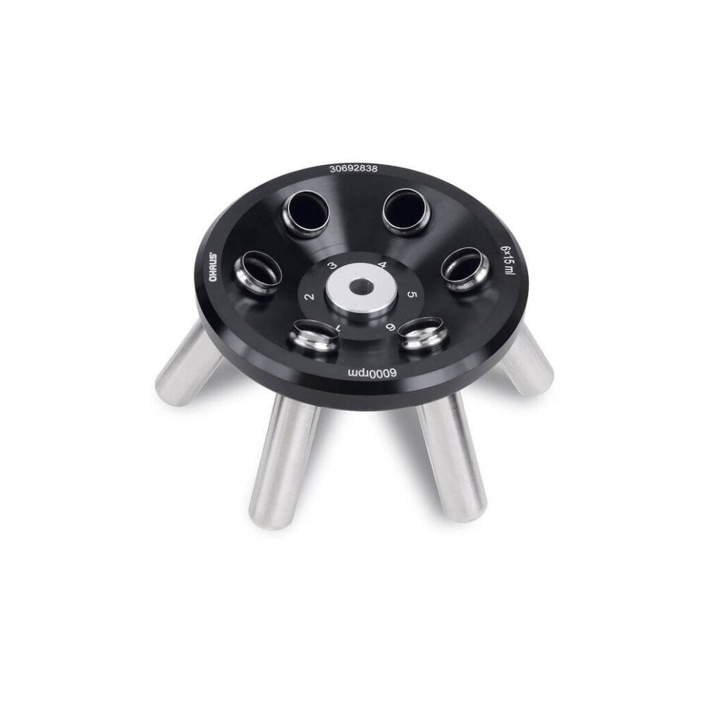 Ohaus Frontier 2000 Series R-A6X1517M Rotor Angle to Hold 6 x 15ml Tubes Top Front View