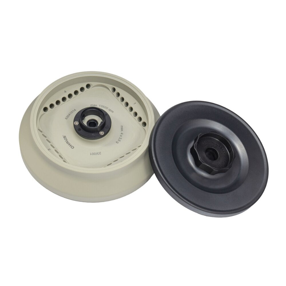 Ohaus Frontier 5000 Micro Centrifuge - Angle Rotor Sealable V1 4 x 8-Place PCR Strip (R-A4XPCR-14M) Top View