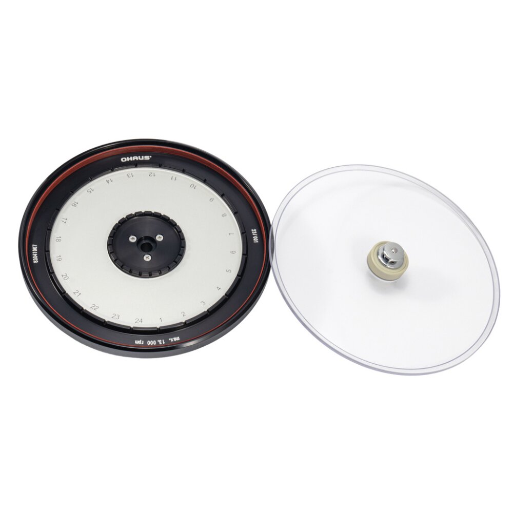 Ohaus Frontier 5000 Micro Centrifuge -  Hematocrit Rotor 24 × Capillaries V2 (R-A24XCAP-13M1) Top View