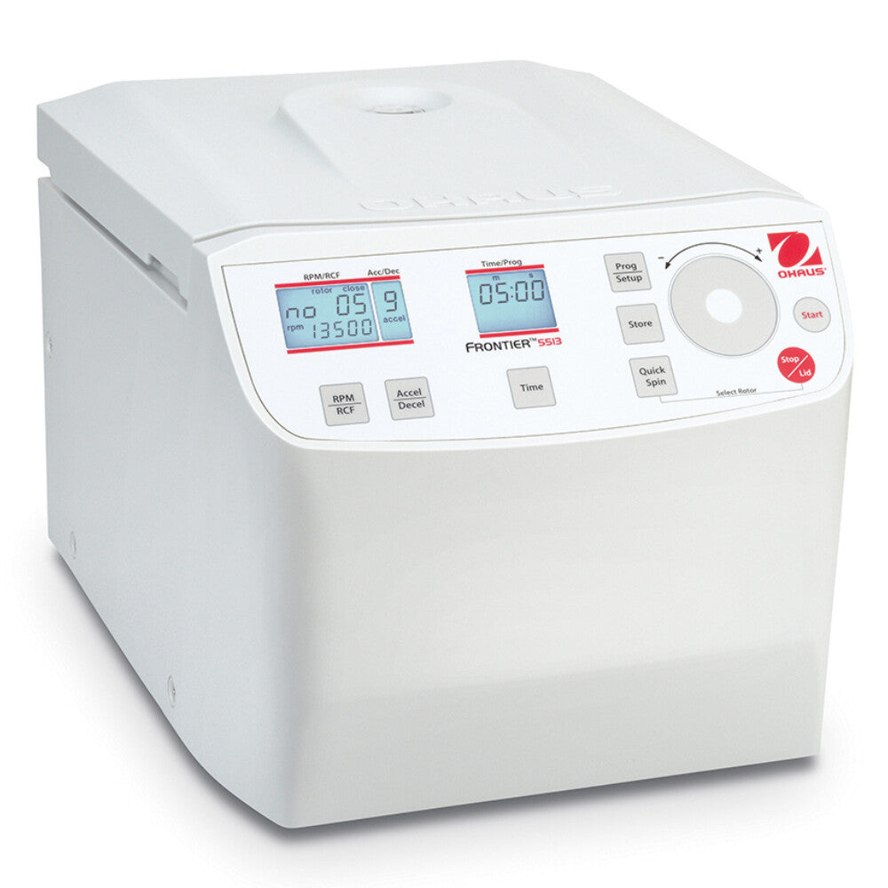 Ohaus Frontier 5000 Series FC5513 Micro Centrifuge Closed Lid Angled Right Top Front View