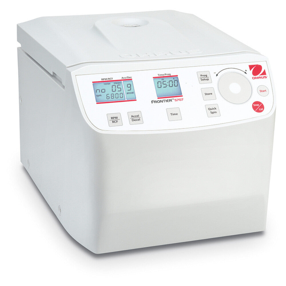 Ohaus Frontier 5000 Series FC5707 Multi Centrifuge Closed Lid Angled Right Top Front View