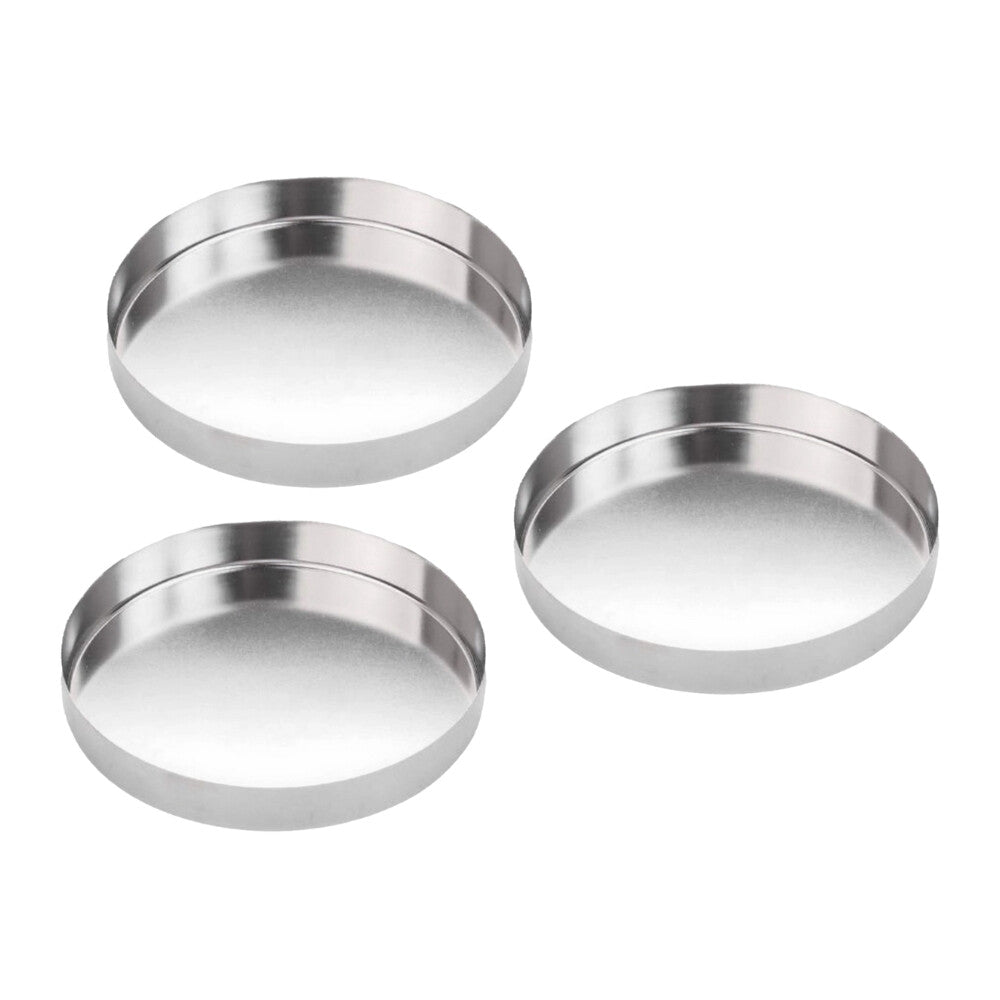 Ohaus MB Series 14mm Reusable Pans x 3 Sitting Separately on Surface Top Front View