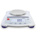 Ohaus Scout SJX Jewellery Scale Internal Calibration Small Pan Showing Control Panel Top Front View