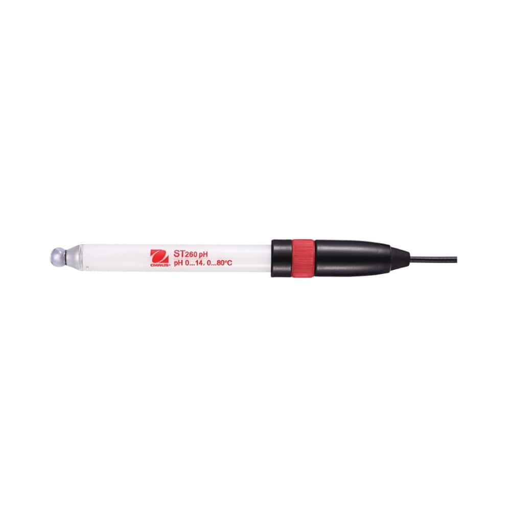 Ohaus Starter ST260 2 in 1 Refillable Glass Shaft pH Electrode on Flat Surface Top Horizontal View