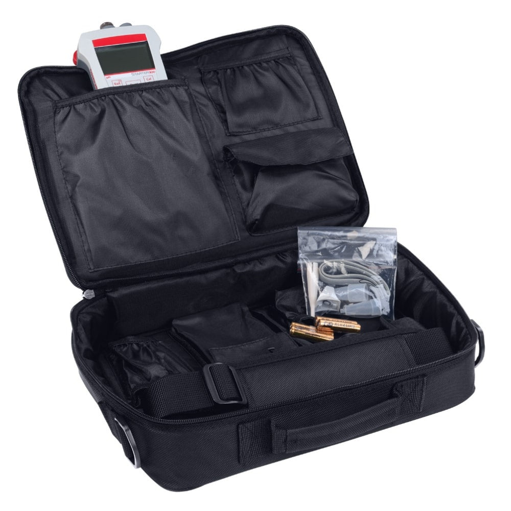 Ohaus Starter ST300-G pH & ST300D-G DO Portable Meter Kit Opened Carry Bag with Items Inside Angled Right Front View