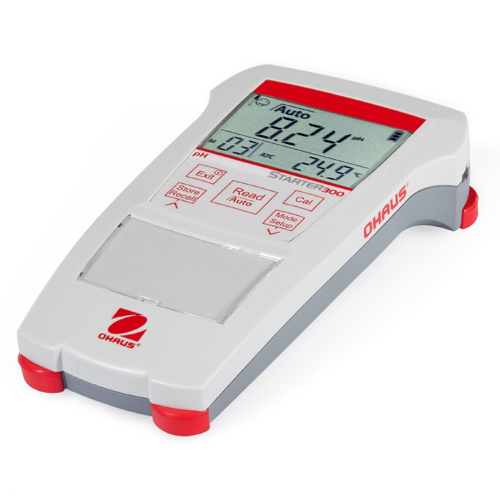Ohaus Starter ST300pH Portable Meter Placed on Flat Surface Angled Left Front View