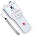Ohaus Starter ST400 pH Portable Meter Placed on Flat Surface Next to Wrist Strap Angled Right Front View 