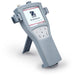 Ohaus Starter ST400 pH Portable Meter inside Protective Rubber Housing Stand Opened Angled Right Front View 