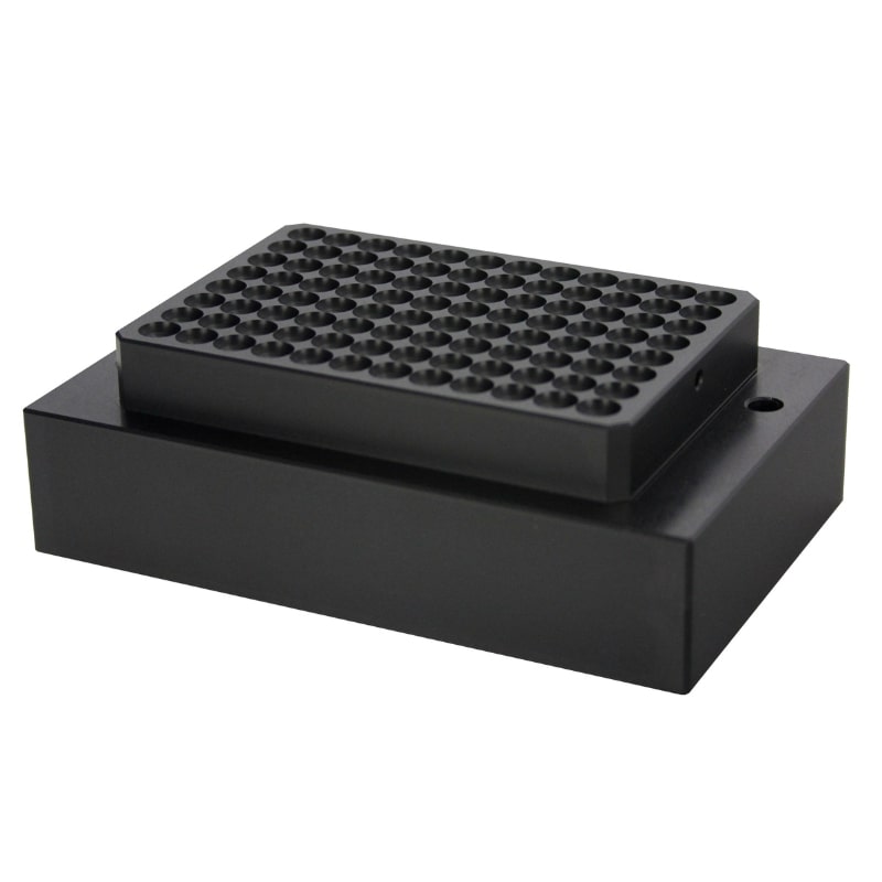 Ratek MB3 Block to Suit Round Bottom 96 Well Plate Front Angled View