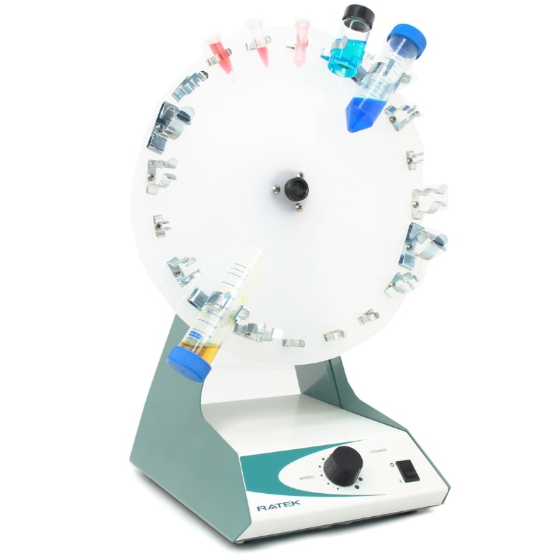Ratek RSM7DC Rotary Mixer with Universal Carrier Disc Front Angled View