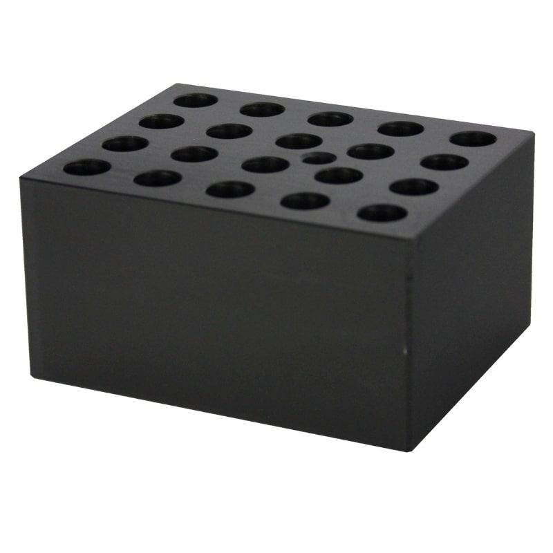 Ratek SB10.5 Standard Block 20 x 10.5ml Holes Top Angled View