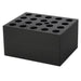 Ratek VB20 Block for 20 x 2ml Flat Bottom Vials Top Angled View Front Angled View