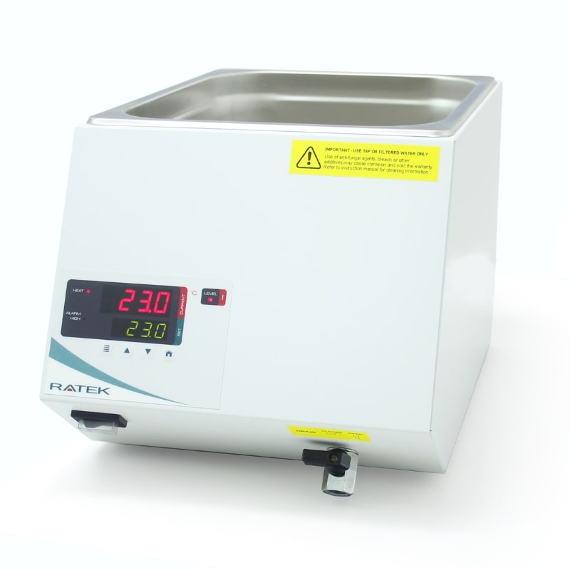 Ratek WB12000D 12 Ltr Un-Circulated Digital Waterbath Front Angled View