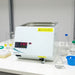 Ratek WB12000D 12 Ltr Un-Circulated Digital Waterbath sitting on Laboratory Bench Front Angled Left View
