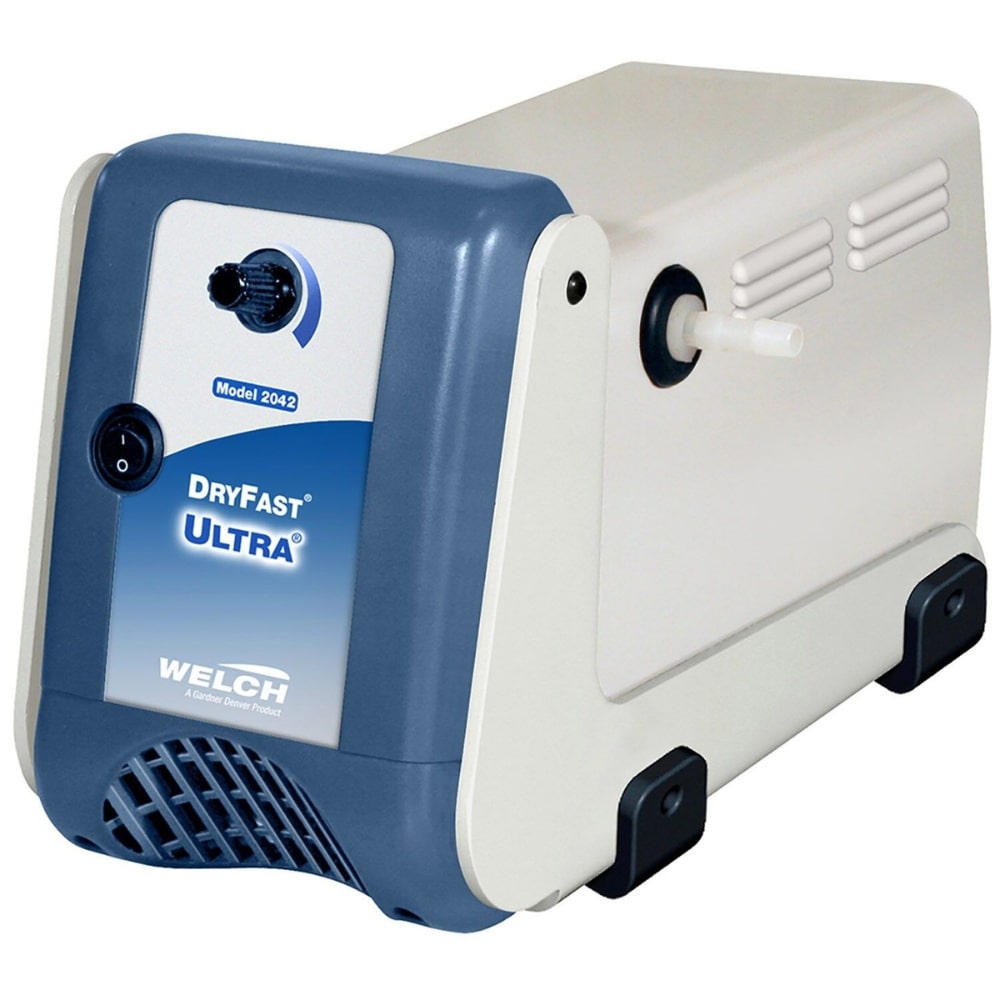 Welch 2042 DryFast Ultra Chemical Duty Diaphragm Pump Angled Left Front View